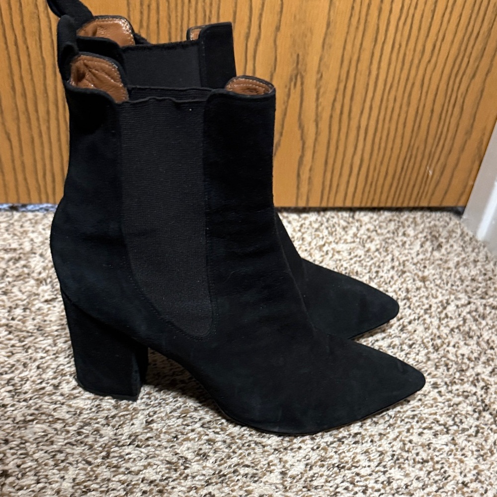 Paris Texas Black Heeled Boots suede 38.5